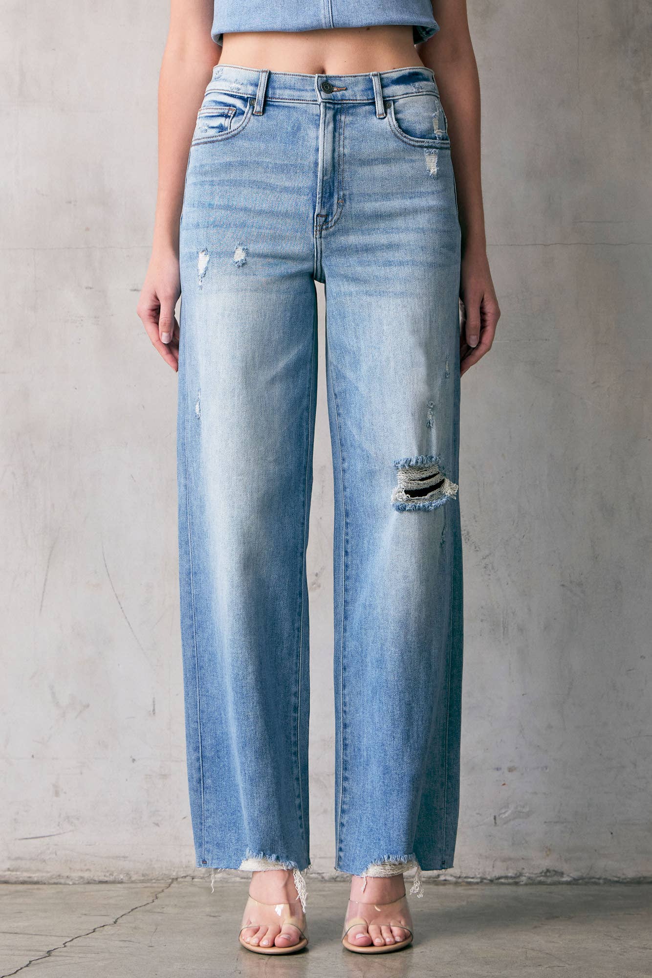 Hidden Women's Logan Distressed Dad Jeans
