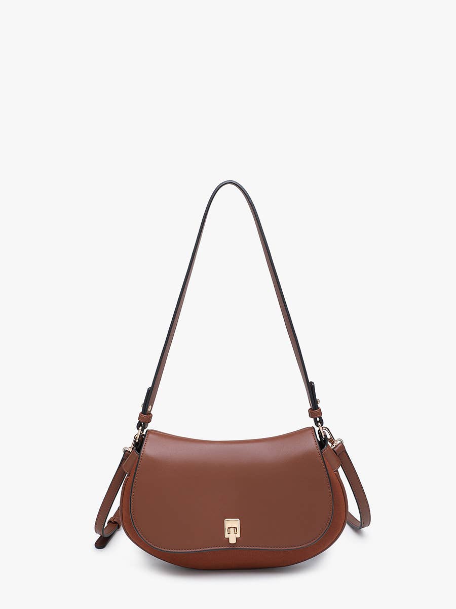 Jen & Co. Quinn Faux Suede Shoulder Bag w/ Push Lock