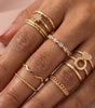 Oval Signet And Crystal Stacking Ring Set