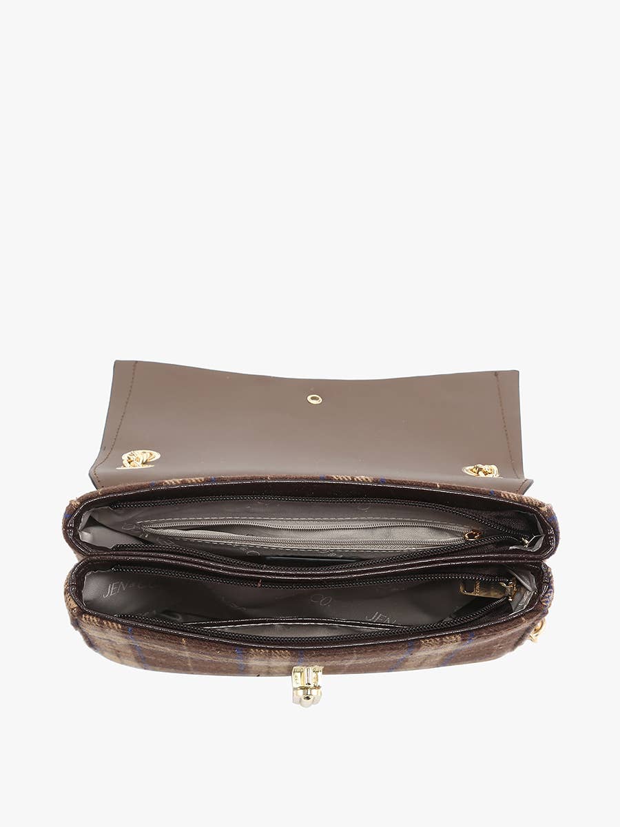 Jen & Co. Winter Plaid Shoulder Bag w/ Adjustable Chain Strap