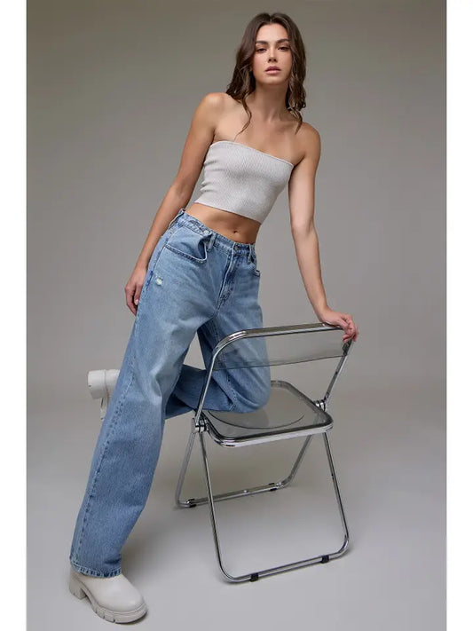 Hidden Jeans Women's Classic Adjustable Oversized Baggy Jean