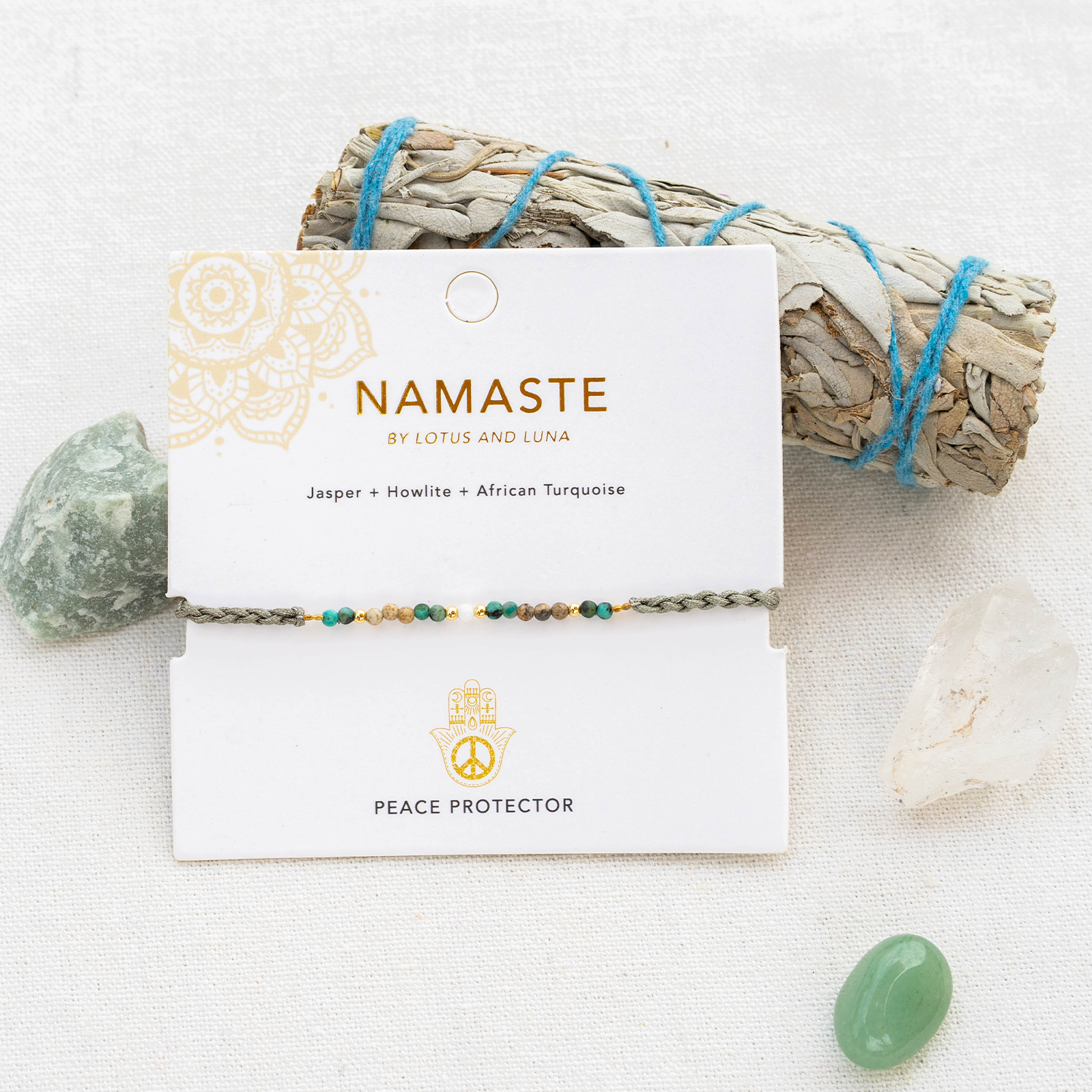 Lotus and Luna Peace Protector Namaste Bracelet