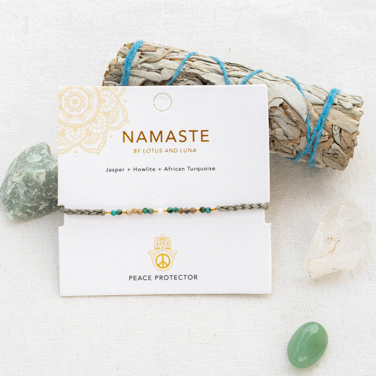Lotus and Luna Peace Protector Namaste Bracelet