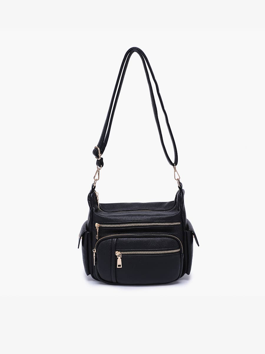 Jen & Co. Nicole Multi-Zip Crossbody Bag w/ Side Pockets