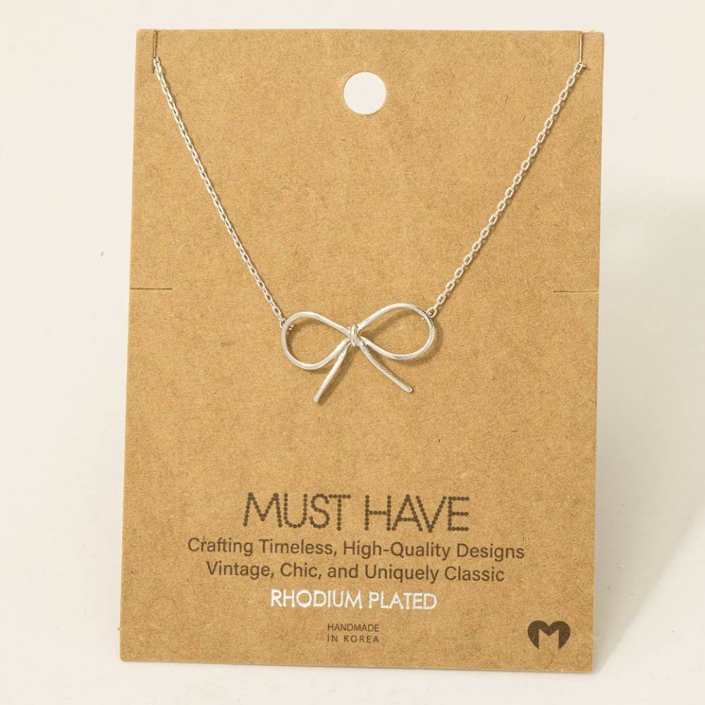 Fame Bow Tie Pendant Necklace
