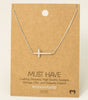 Fame Side Cross Pendant Necklace
