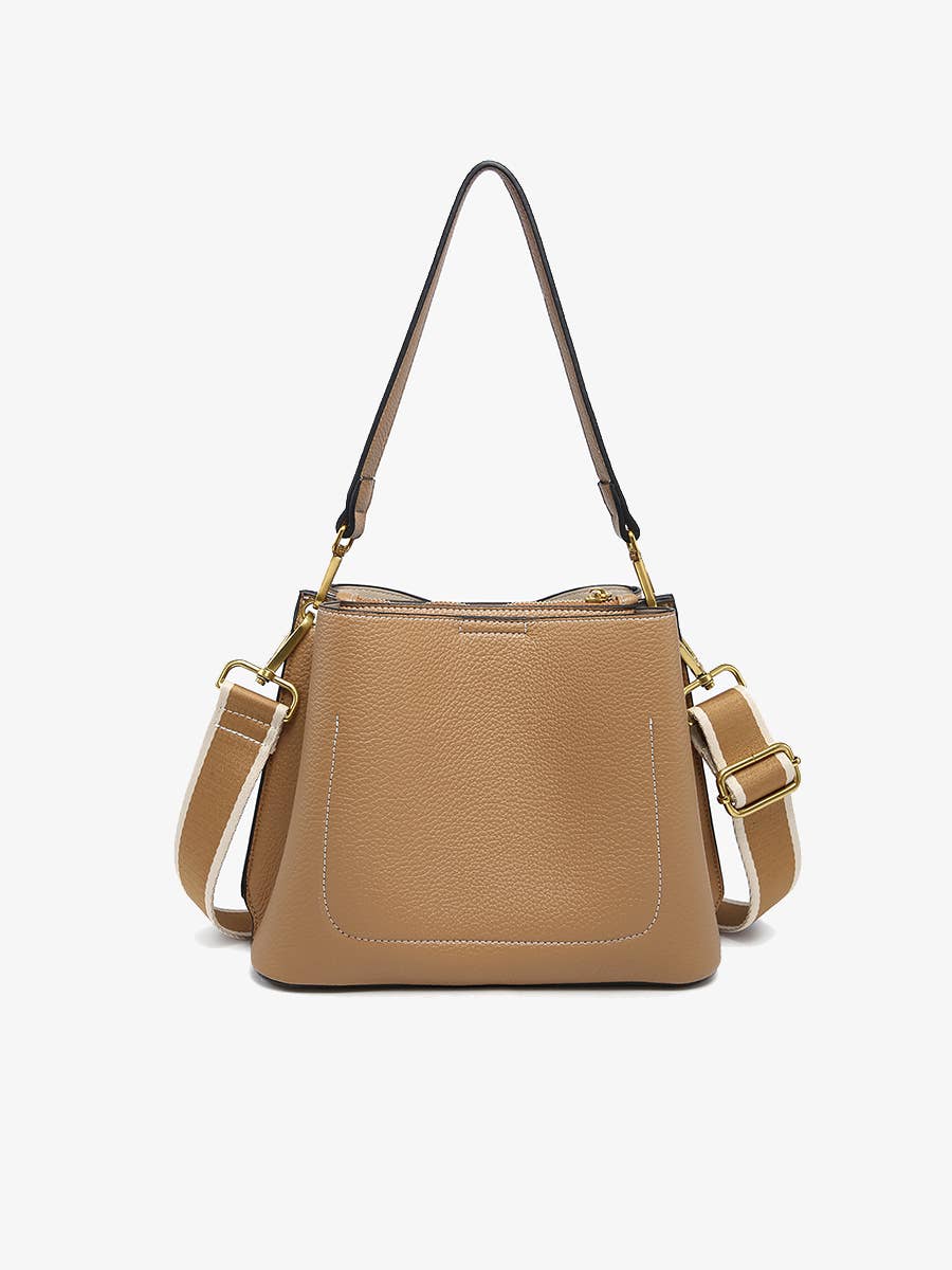 Jen & Co. Corinna Bucket Bag – Two-Tone Canvas Guitar Strap