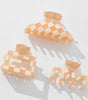 Adorro Pumpkin Checkmate Assorted Claw Clip
