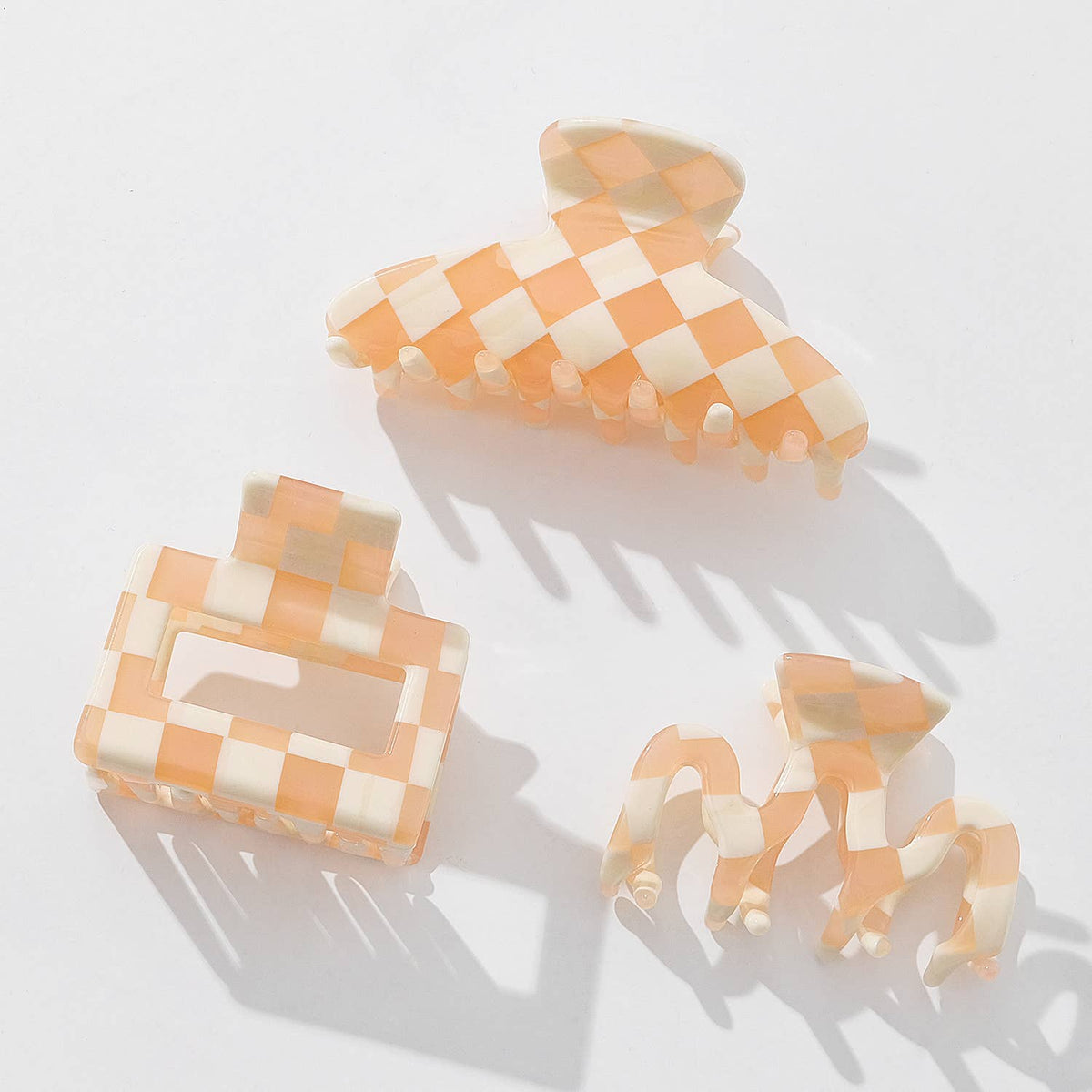 Adorro Pumpkin Checkmate Assorted Claw Clip
