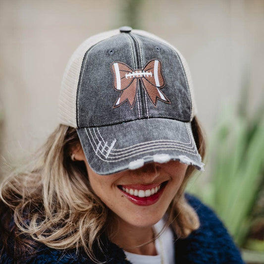 Katydid Football Bow Coquette Patch Trucker Hat