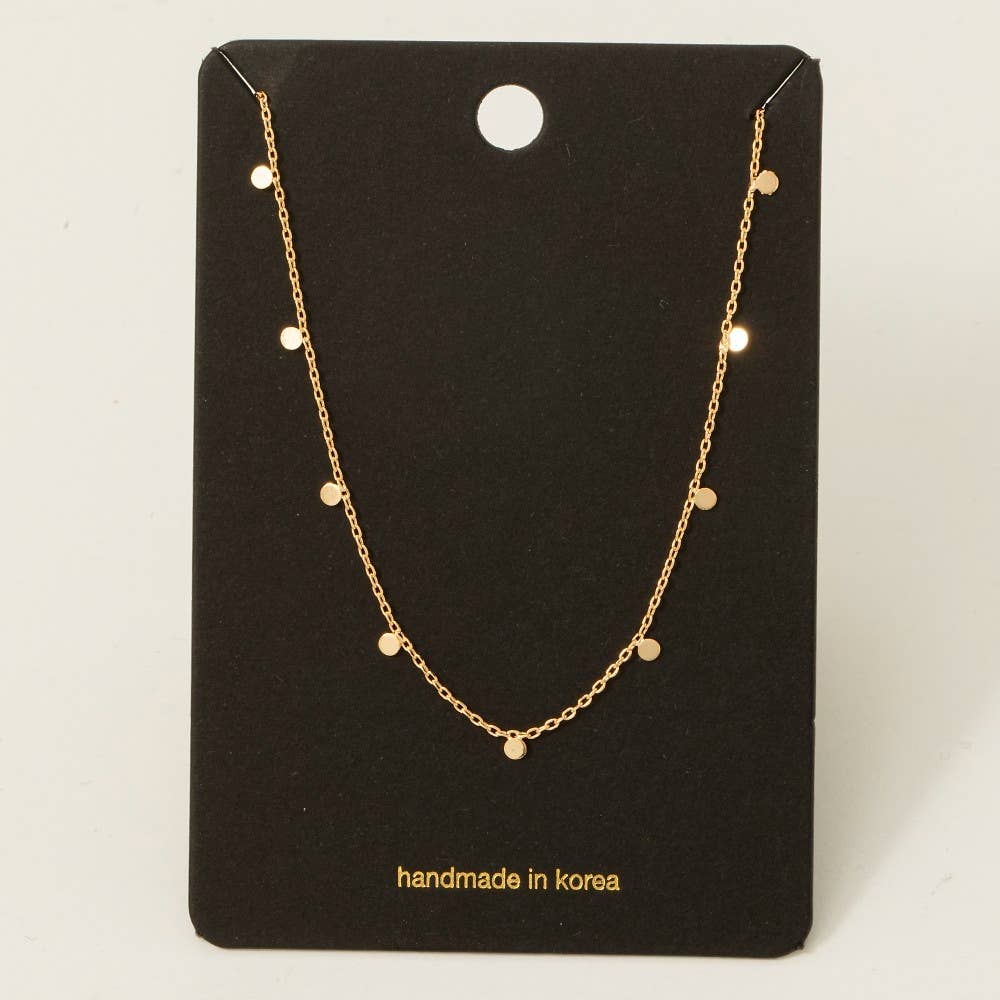 Dainty Mini Disc Station Necklace