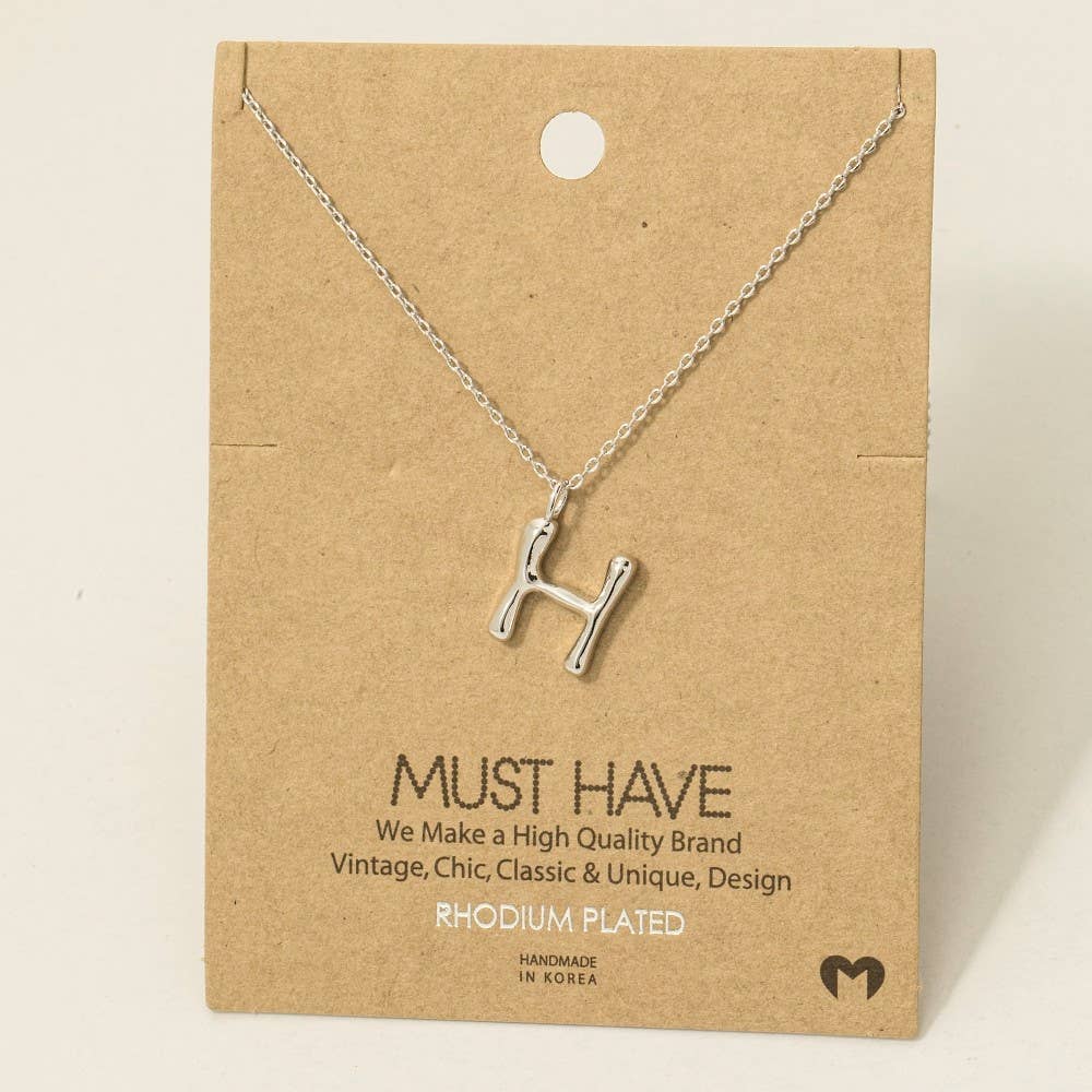 Fame Bubble Letter Pendant Necklace