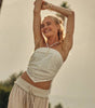 Promesa Crochet Lace Cropped Handkerchief Halter Tube Top