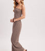 Bluivy Women's Striped Knit Tube And Wide Pants Set