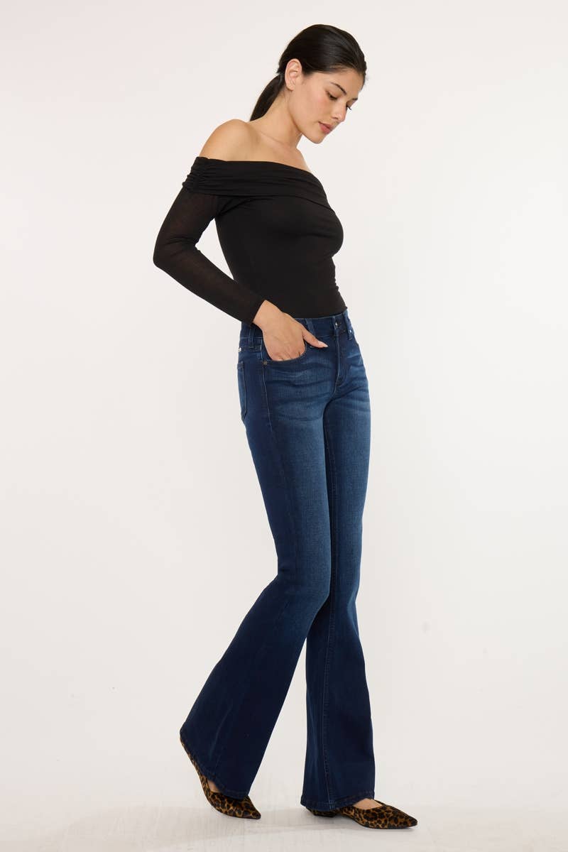 KanCan Women's Mid-Rise Flare Jeans