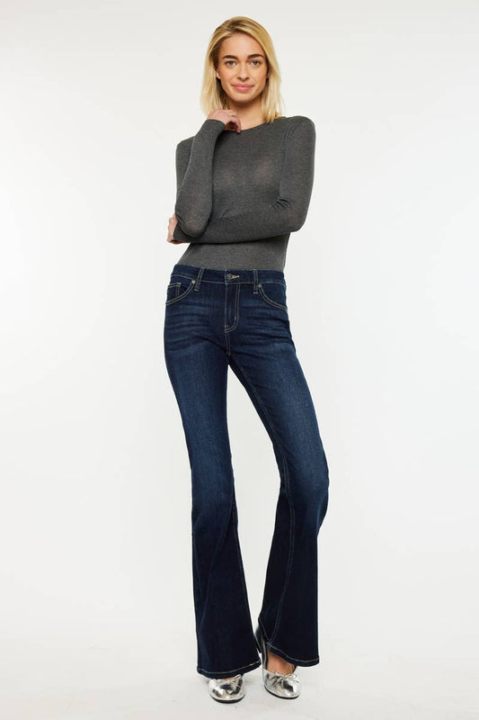 KanCan Women's Mid-Rise Flare Jeans