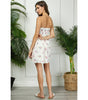 Veveret Flower Printed Lace Tube Mini Dress