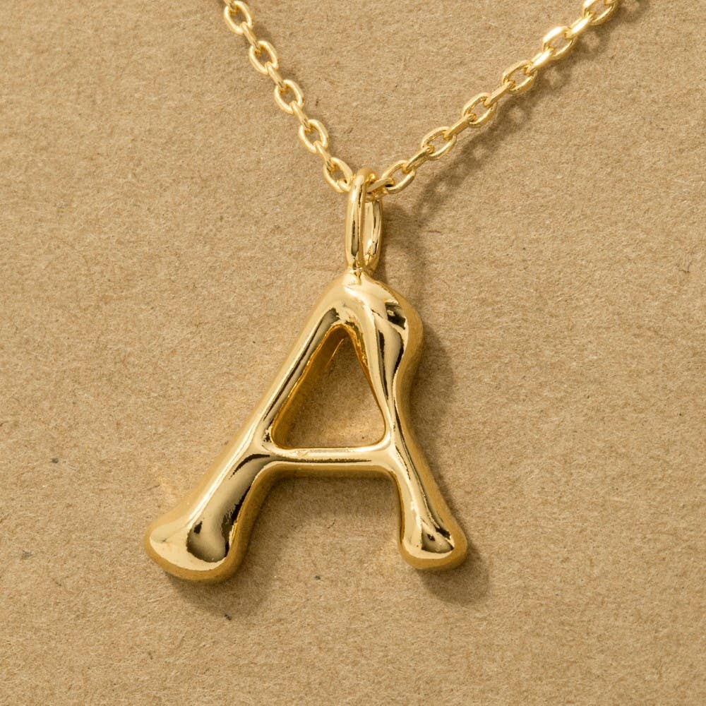 Fame Bubble Letter Pendant Necklace