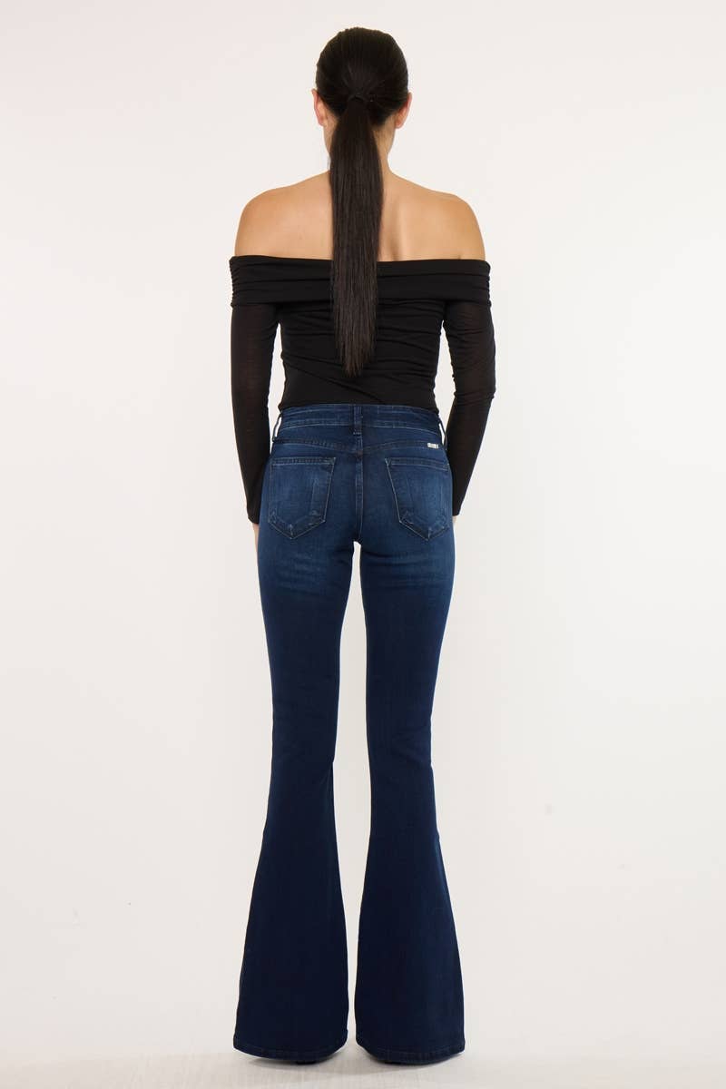 KanCan Women's Mid-Rise Flare Jeans