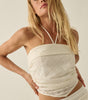 Promesa Crochet Lace Cropped Handkerchief Halter Tube Top