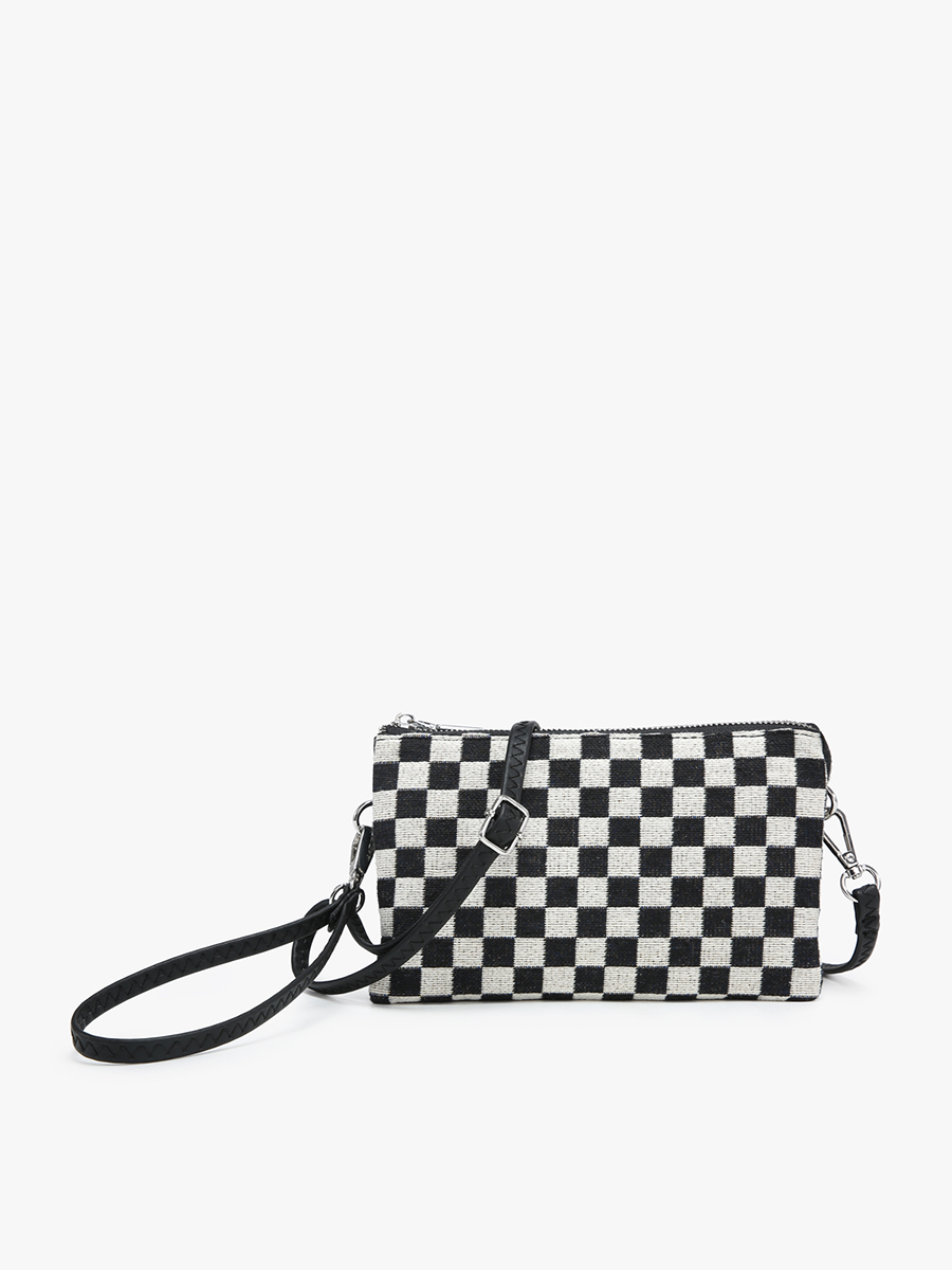 Jen & Co. Riley Checkered 3 Compartment Crossbody/Wristlet