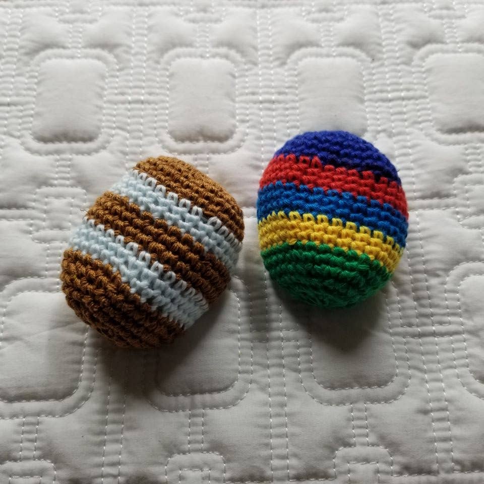 Multicolored Hand Crochet Sack Ball Kick Toy