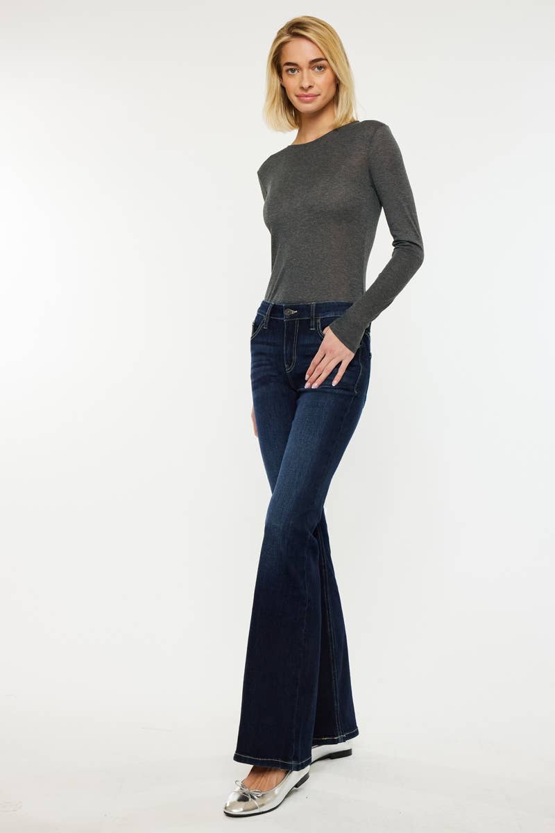 KanCan Women's Mid-Rise Flare Jeans