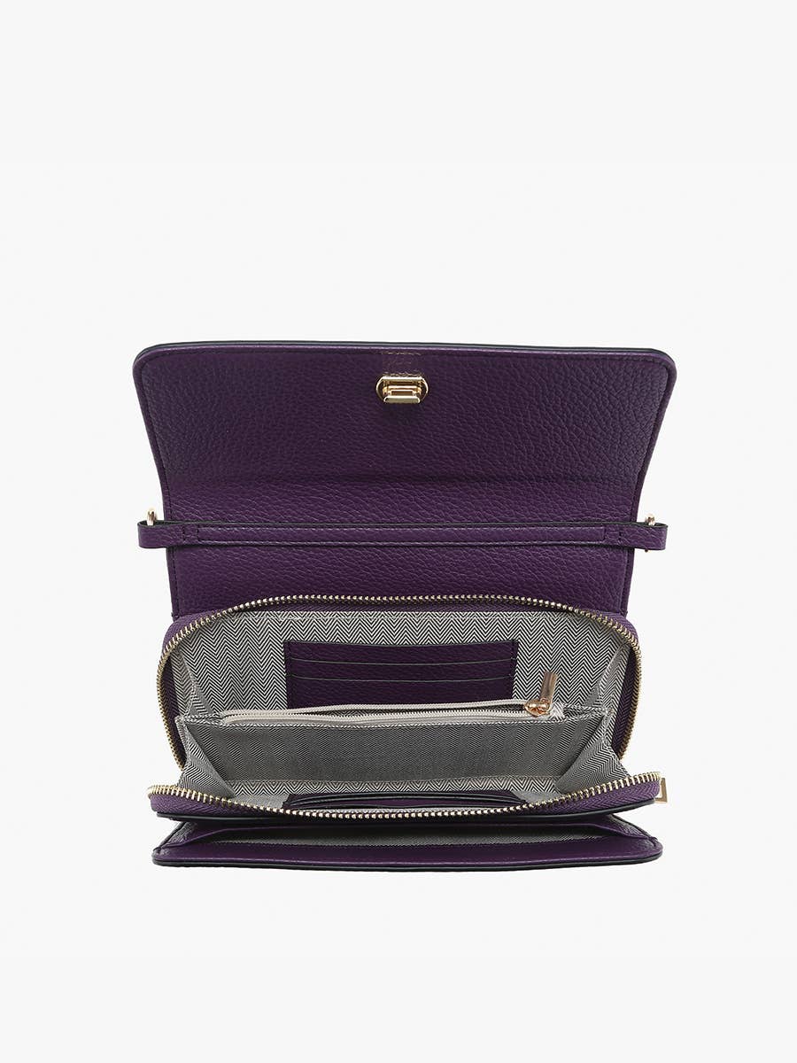 Jen & Co. Lauryn Flapover Crossbody Bag – Chain Strap