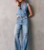 Hidden Women's Logan Distressed Dad Jeans