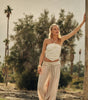 Promesa Crochet Lace Cropped Handkerchief Halter Tube Top