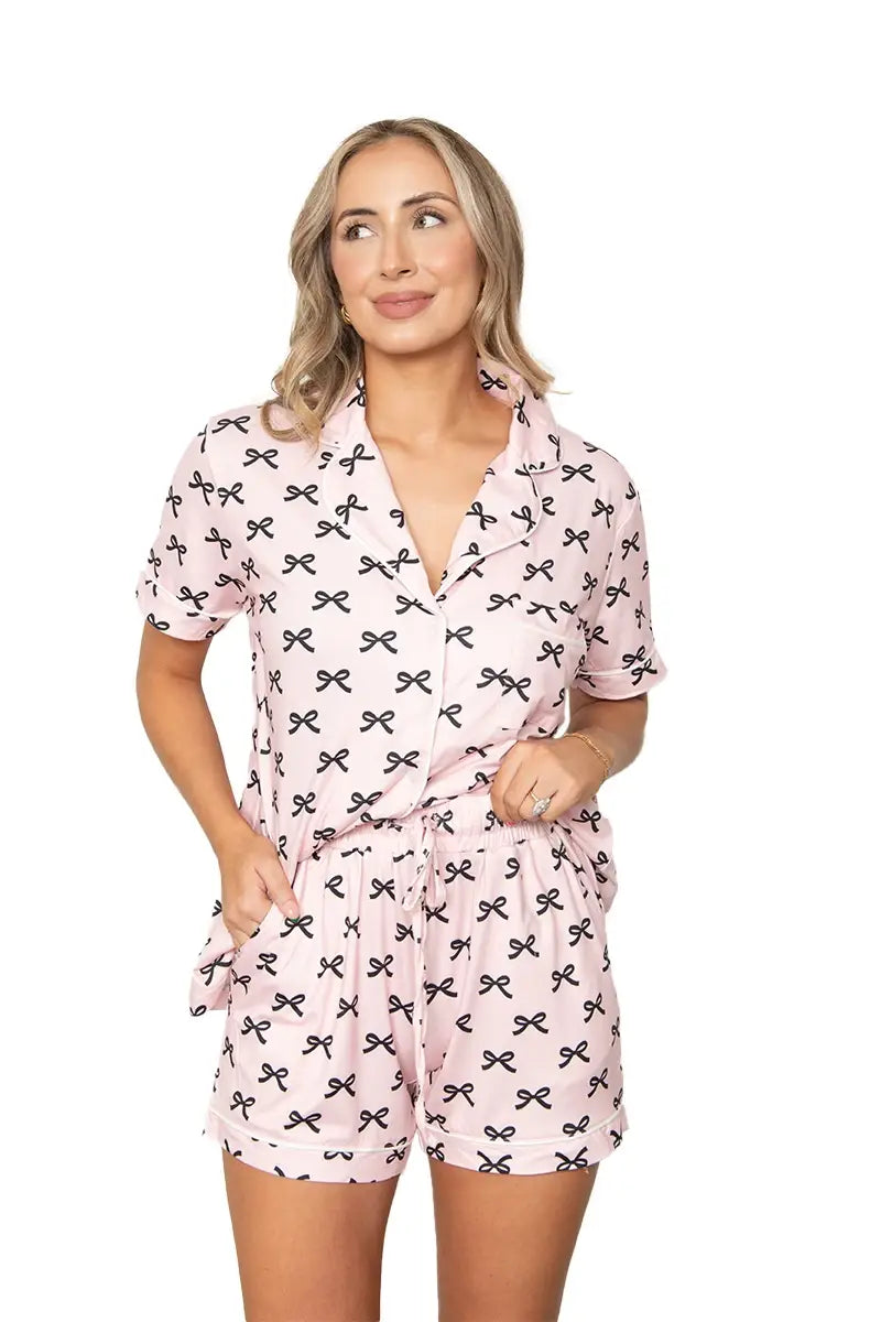 Katydid Mini Coquette Bows Valentine's Loungewear Set