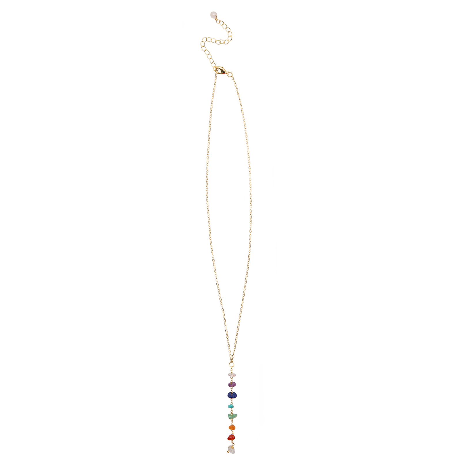 Lotus and Luna 7 Chakras Healing Necklace (Gold)