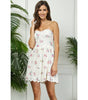 Veveret Flower Printed Lace Tube Mini Dress