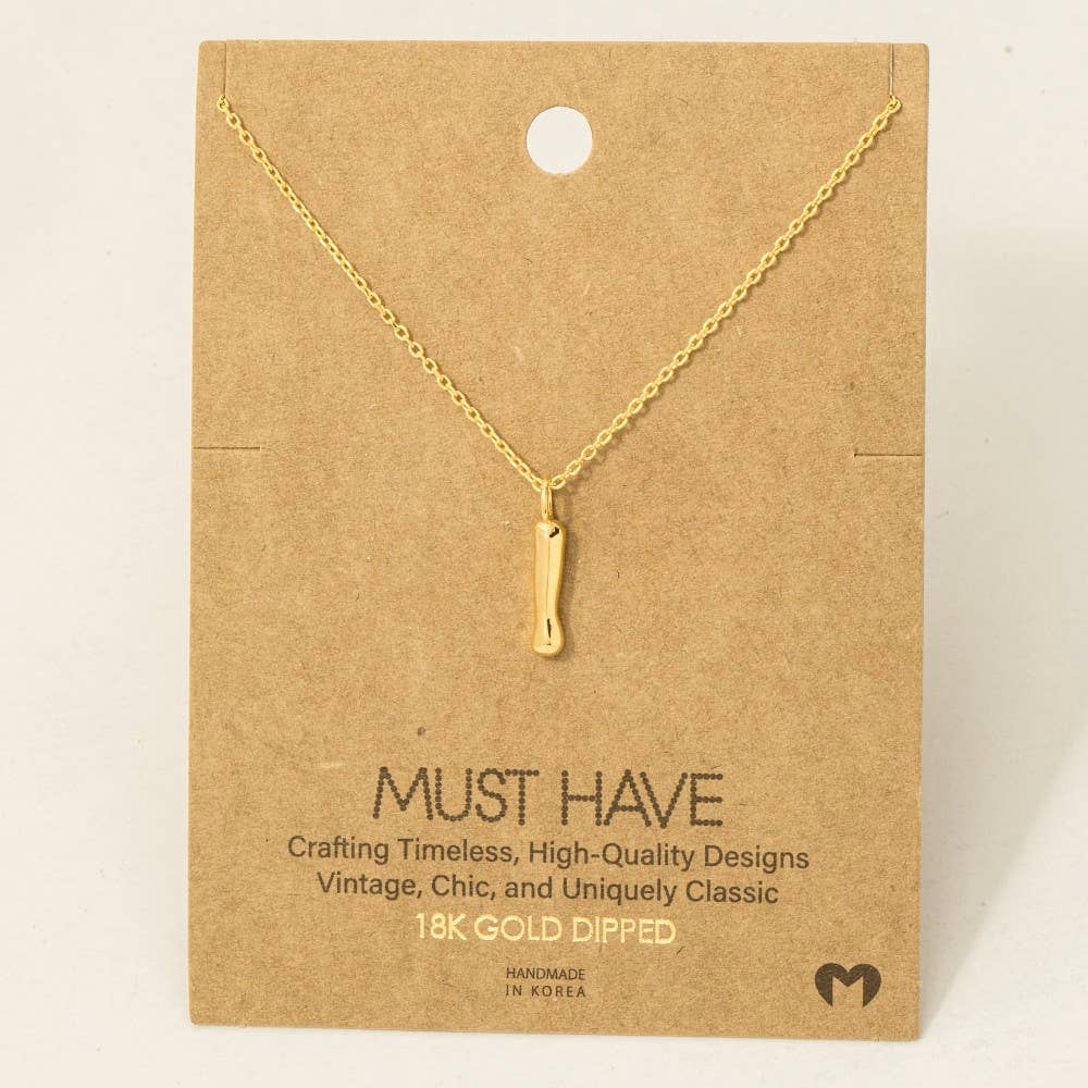 Fame Bubble Letter Pendant Necklace: G Silver