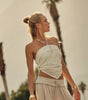Promesa Crochet Lace Cropped Handkerchief Halter Tube Top