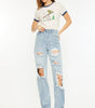 KanCan Women's High Rise 90's Baggy Jeans