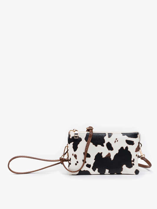 Jen & Co. Riley Cow 3 Compartment Crossbody/Wristlet