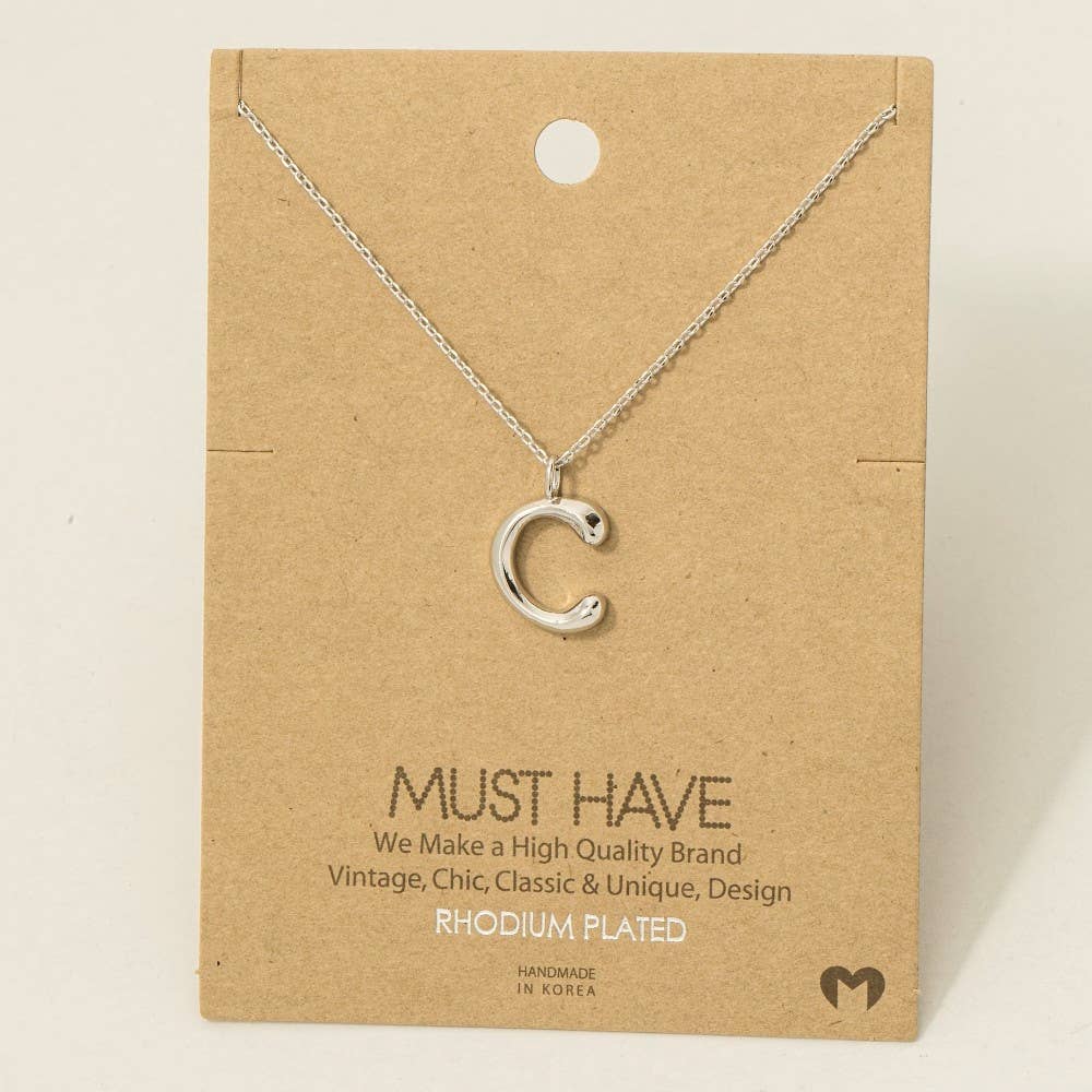 Fame Bubble Letter Pendant Necklace