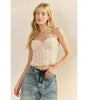 Veveret Flower Lace Corset Cami Top