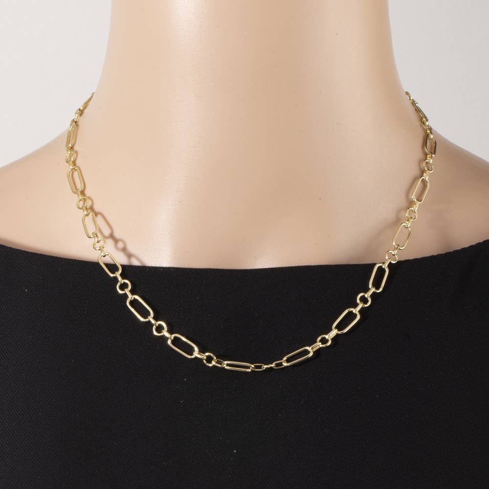 Gold Dipped Paperclip Oval Link Chain Necklace