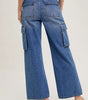 Bluivy Women's High Rise Wide Baggy Cargo Jeans
