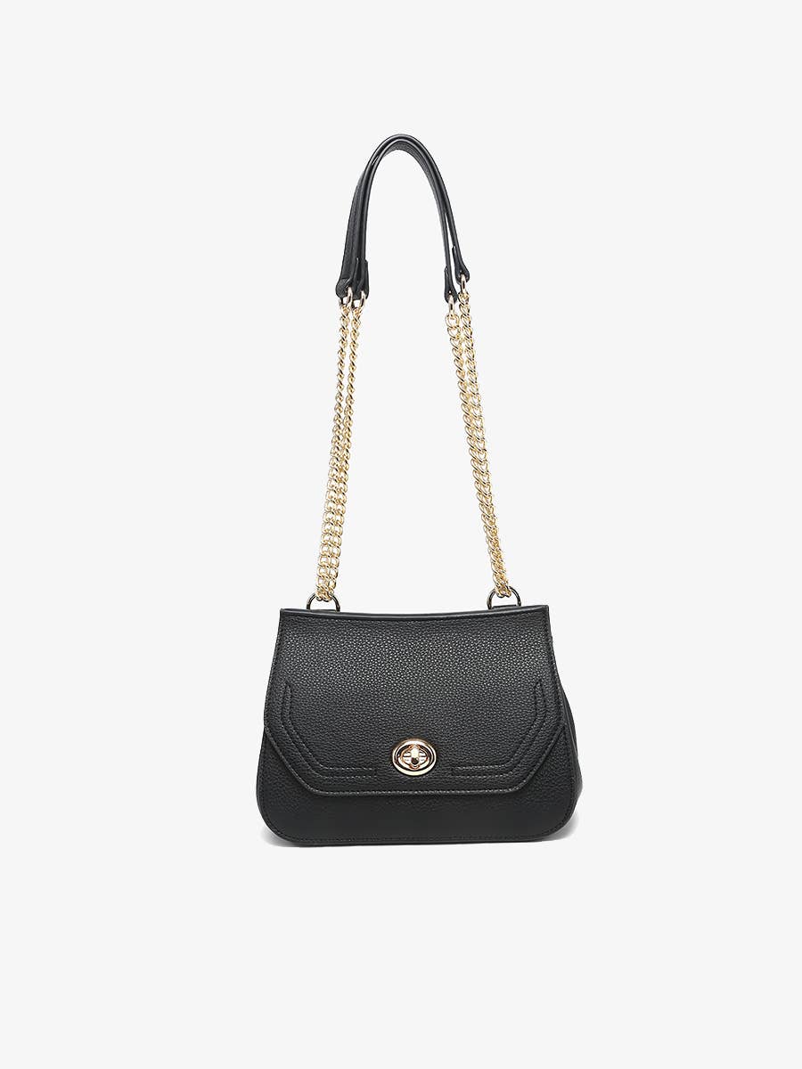 Jen & Co. Lottie Twist Lock Crossbody Bag – Chain Strap