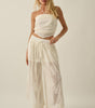 Promesa Crochet Lace Cropped Handkerchief Halter Tube Top