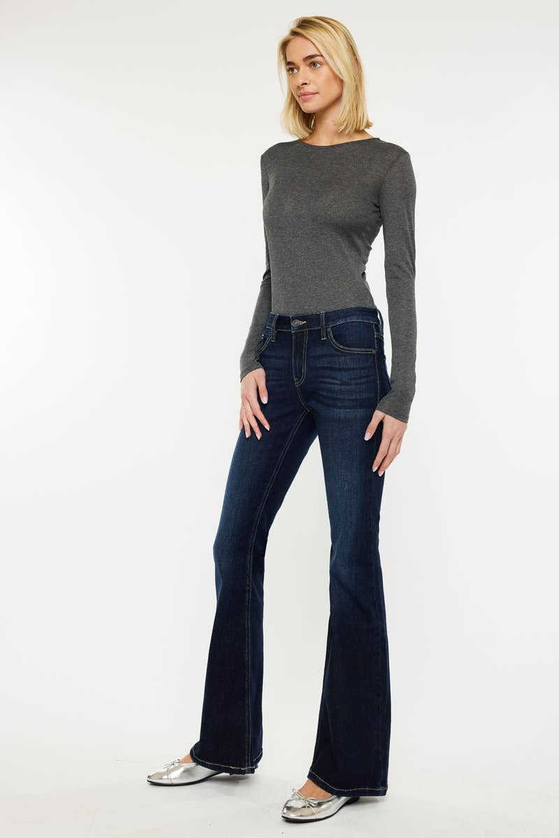 KanCan Women's Mid-Rise Flare Jeans