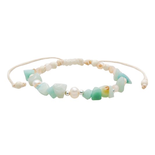 Lotus and Luna Teal Tide Sea Stone Bracelet