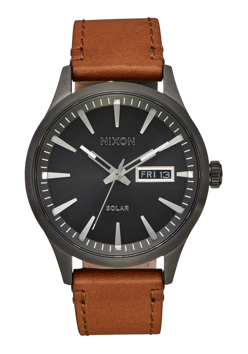 Nixon Sentry Solar Leather Watch