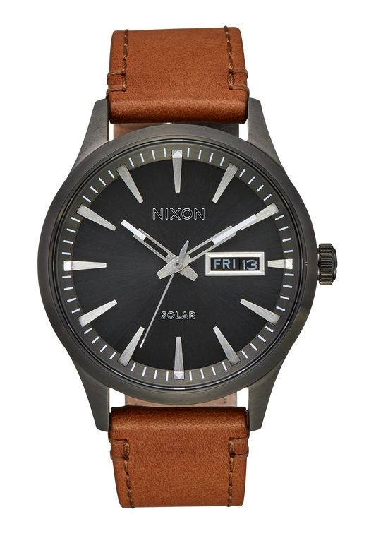 Nixon Sentry Solar Leather Watch