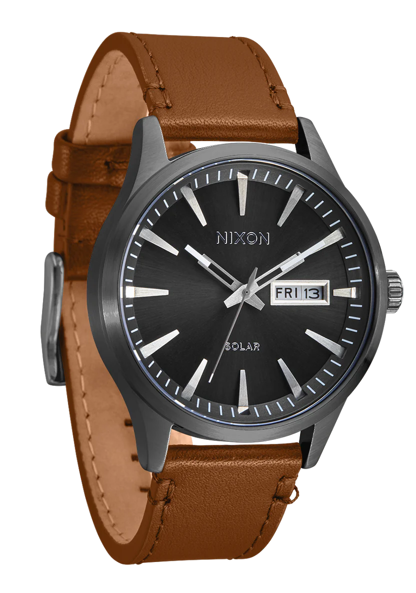 Nixon Sentry Solar Leather Watch