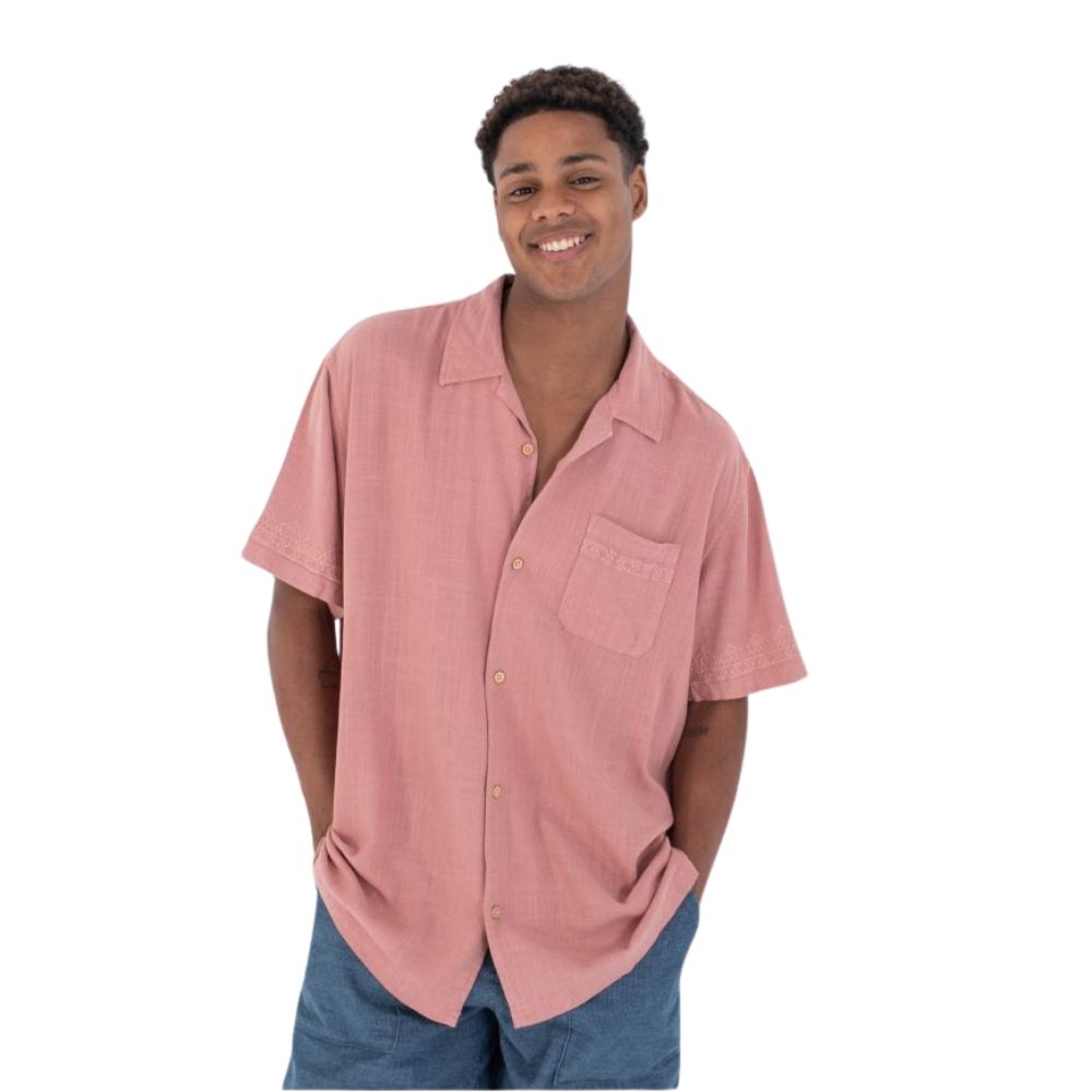 HURLEY LAGUNA CAMP EMBROIDERED SHIRT