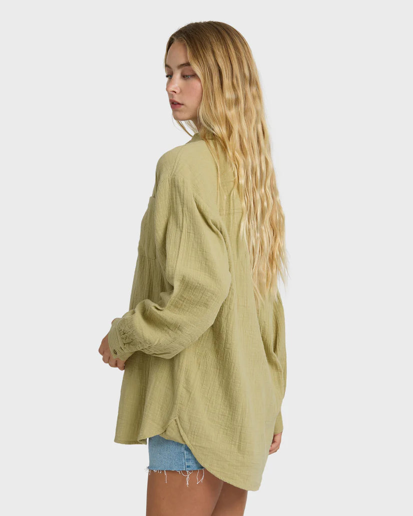 Billabong Women's Wanderer Solid L/S Woven Top